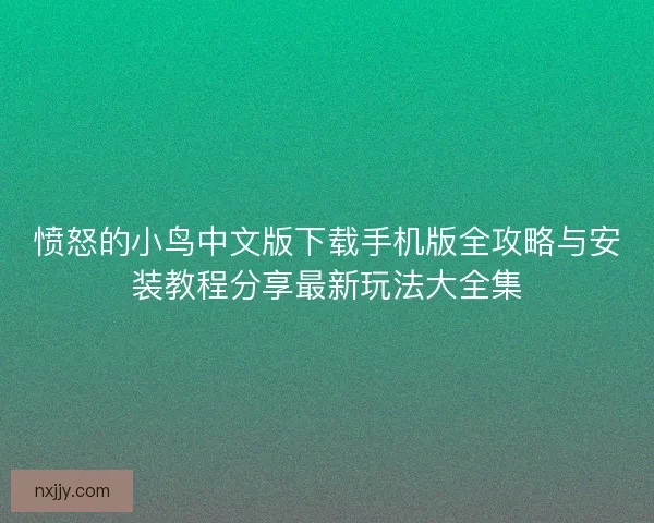 愤怒的小鸟中文版下载手机版全攻略与安装教程分享最新玩法大全集