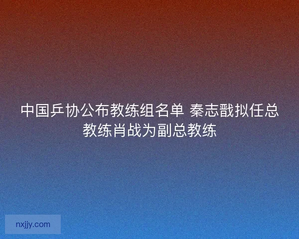 中国乒协公布教练组名单 秦志戬拟任总教练肖战为副总教练